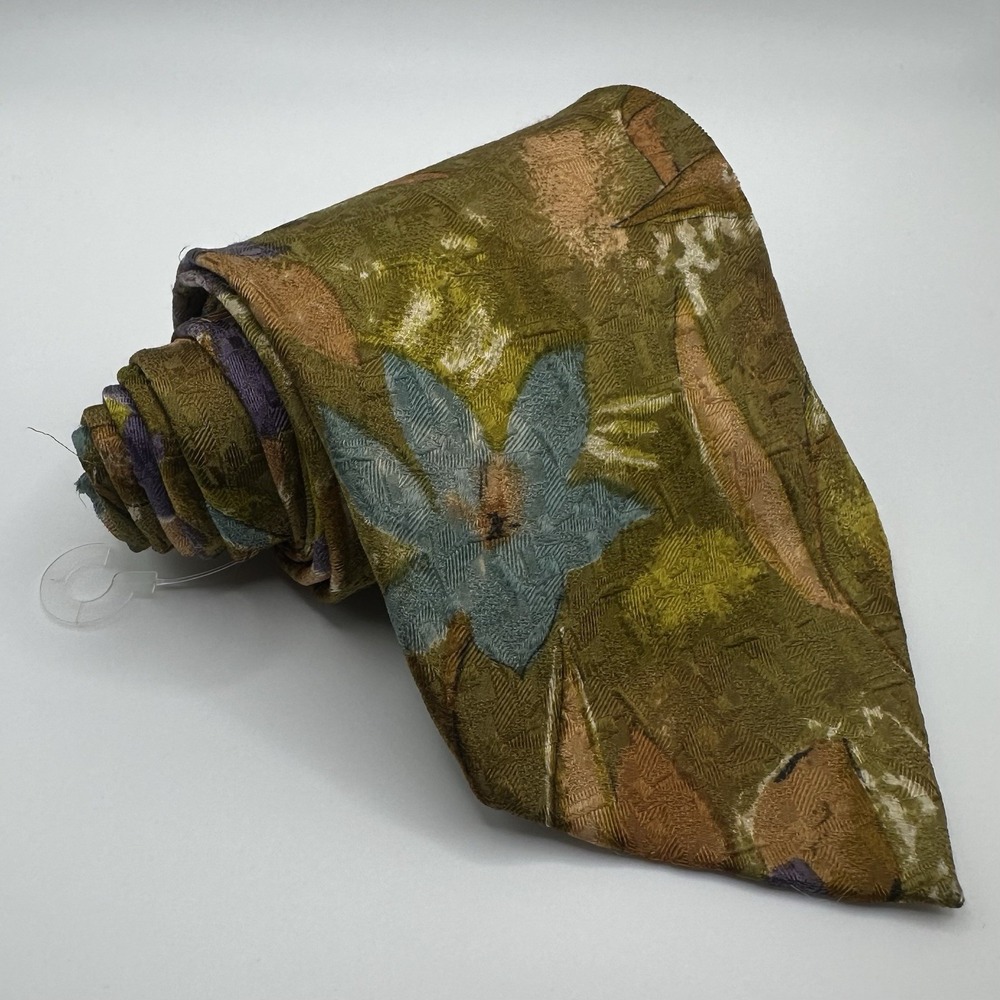 ERMENEGILDO ZEGNA Men's Tie Silk ITALY Geometric Artistic Special Edition A